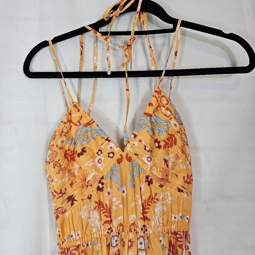 DEREK Lam 10 Crosby size 2 orange paisley maxi dress with halter NWOT - Picture 3 of 9